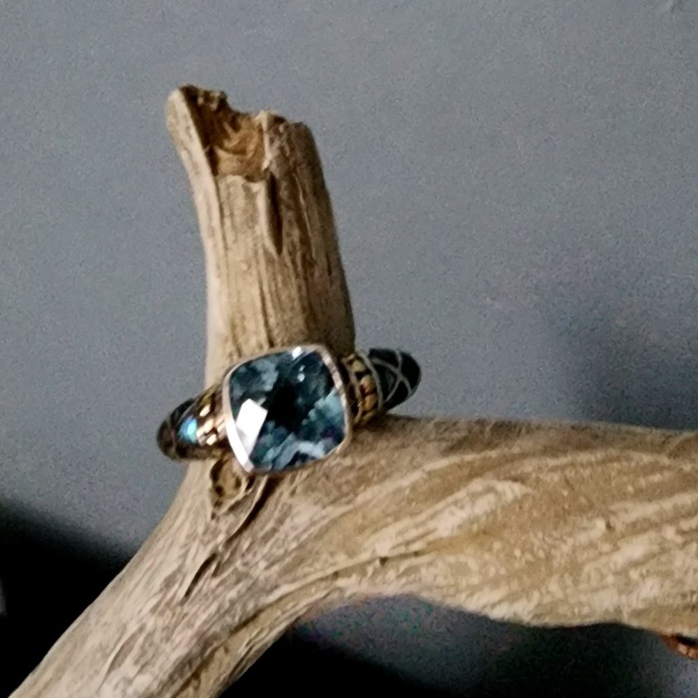 Blue Gemstone Silver-Tone Ring - Women's Jewelry